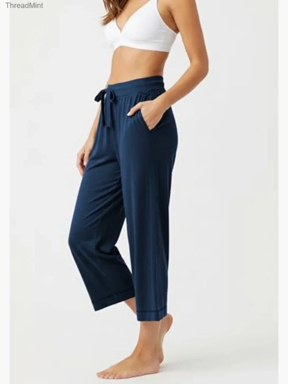 French Terry Capri Joggers with Drawstring Waist and Pockets 3 Pack